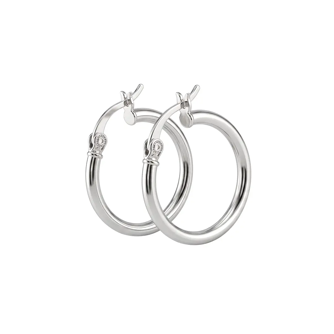 Aros de Plata Esterlina 925 Argollas Lisas Regular 1