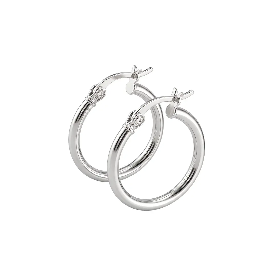 Aros de Plata Esterlina 925 Argollas Lisas Regular 3
