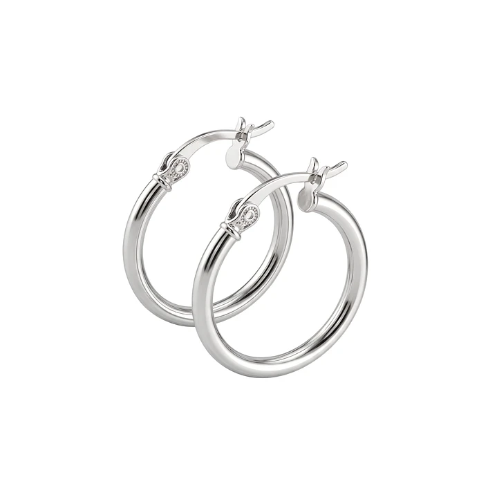Aros de Plata Esterlina 925 Argollas Lisas Regular 3