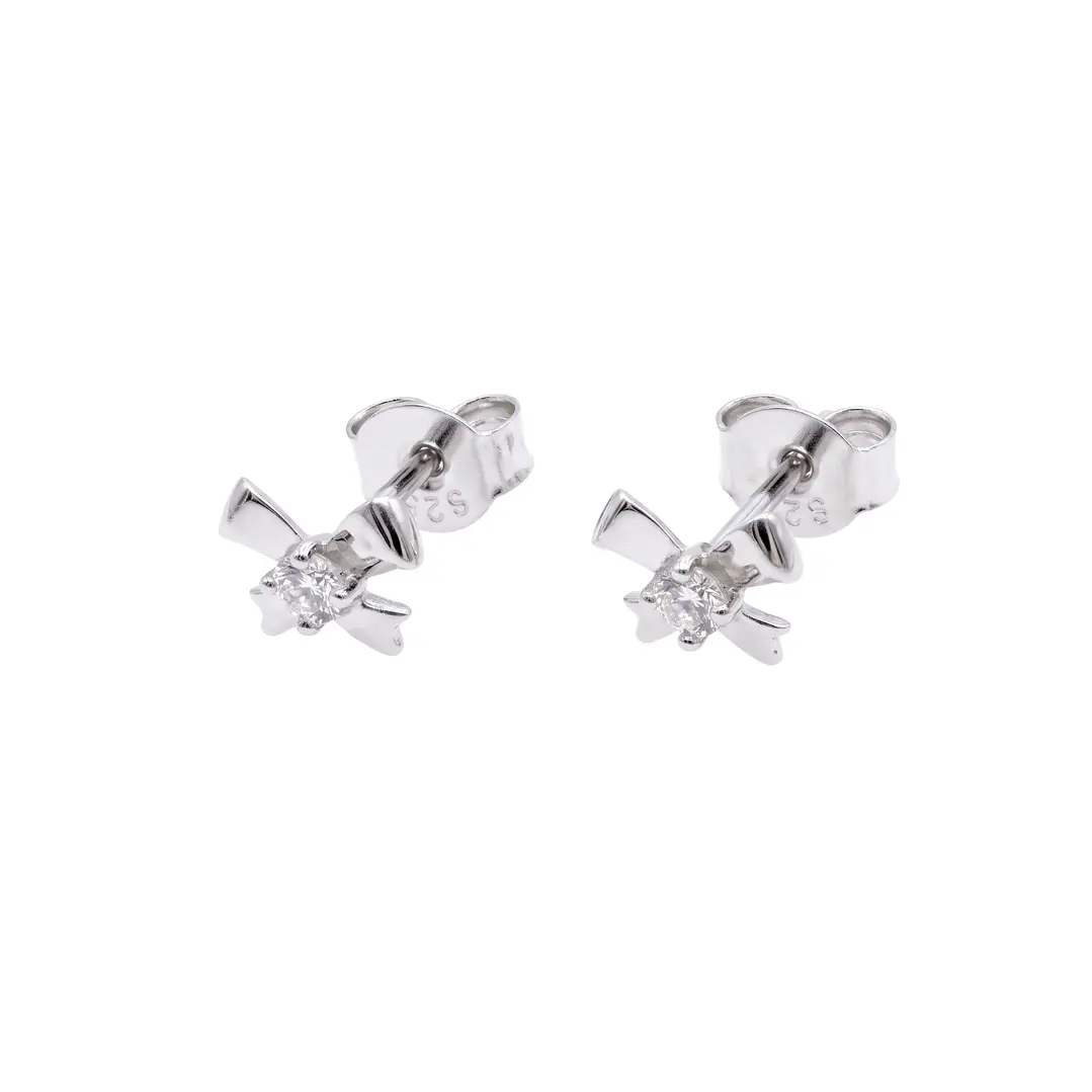 Aros de Plata Esterlina 925 Cinta Coquette Circón 1