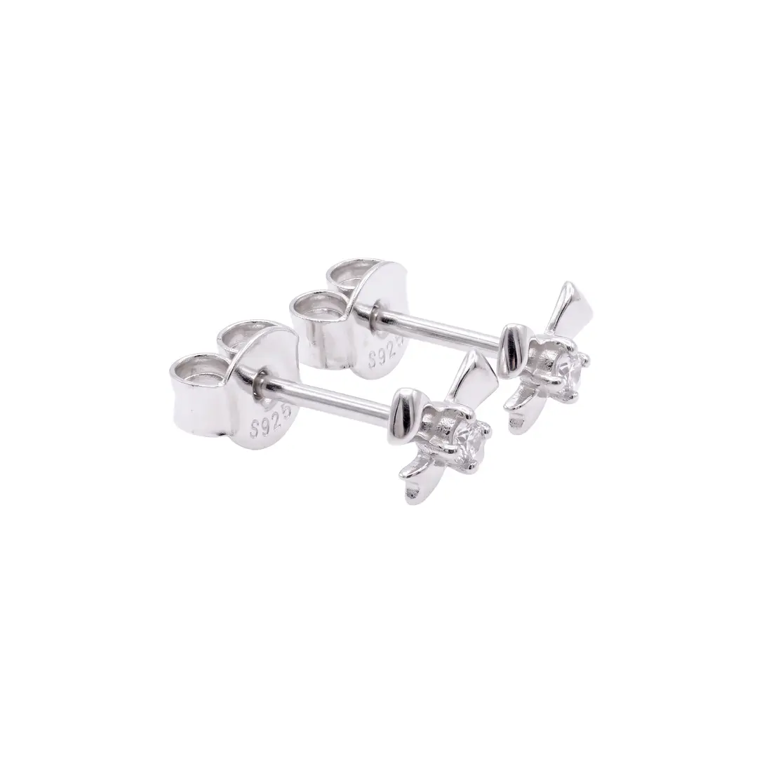 Aros de Plata Esterlina 925 Cinta Coquette Circón 2