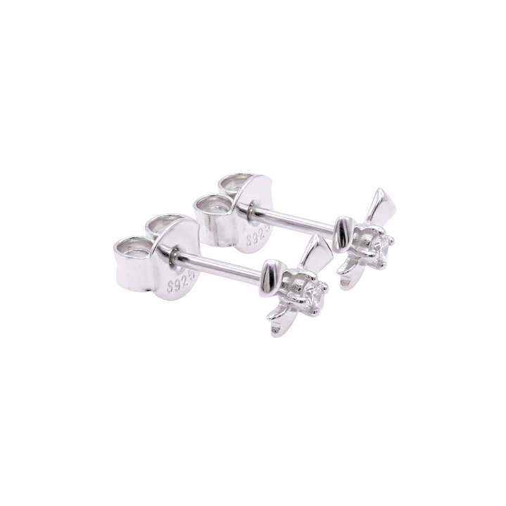 Aros de Plata Esterlina 925 Cinta Coquette Circón 2