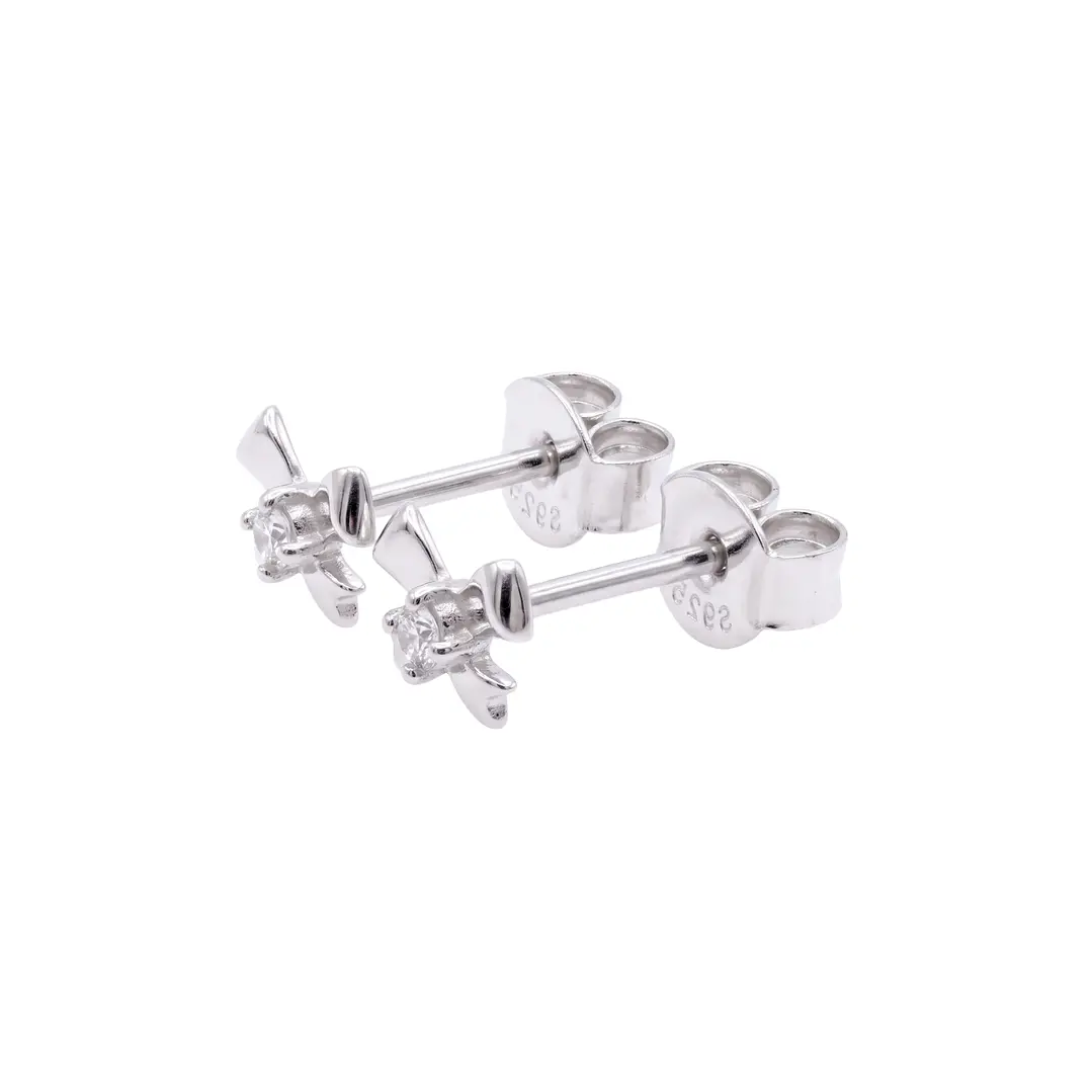Aros de Plata Esterlina 925 Cinta Coquette Circón 3