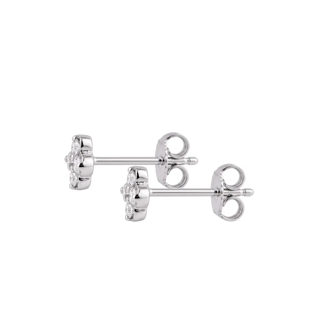 Aros de Plata Esterlina 925 Trebol Miniatura Circón 2