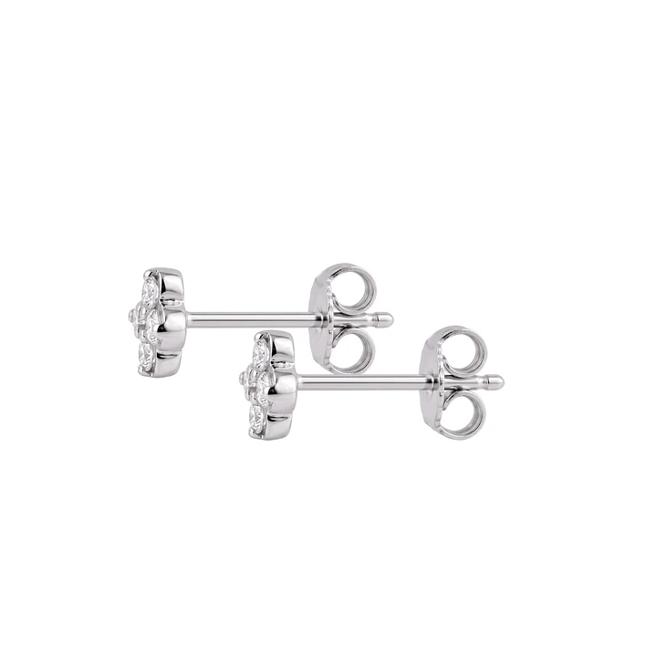 Aros de Plata Esterlina 925 Trebol Miniatura Circón 2