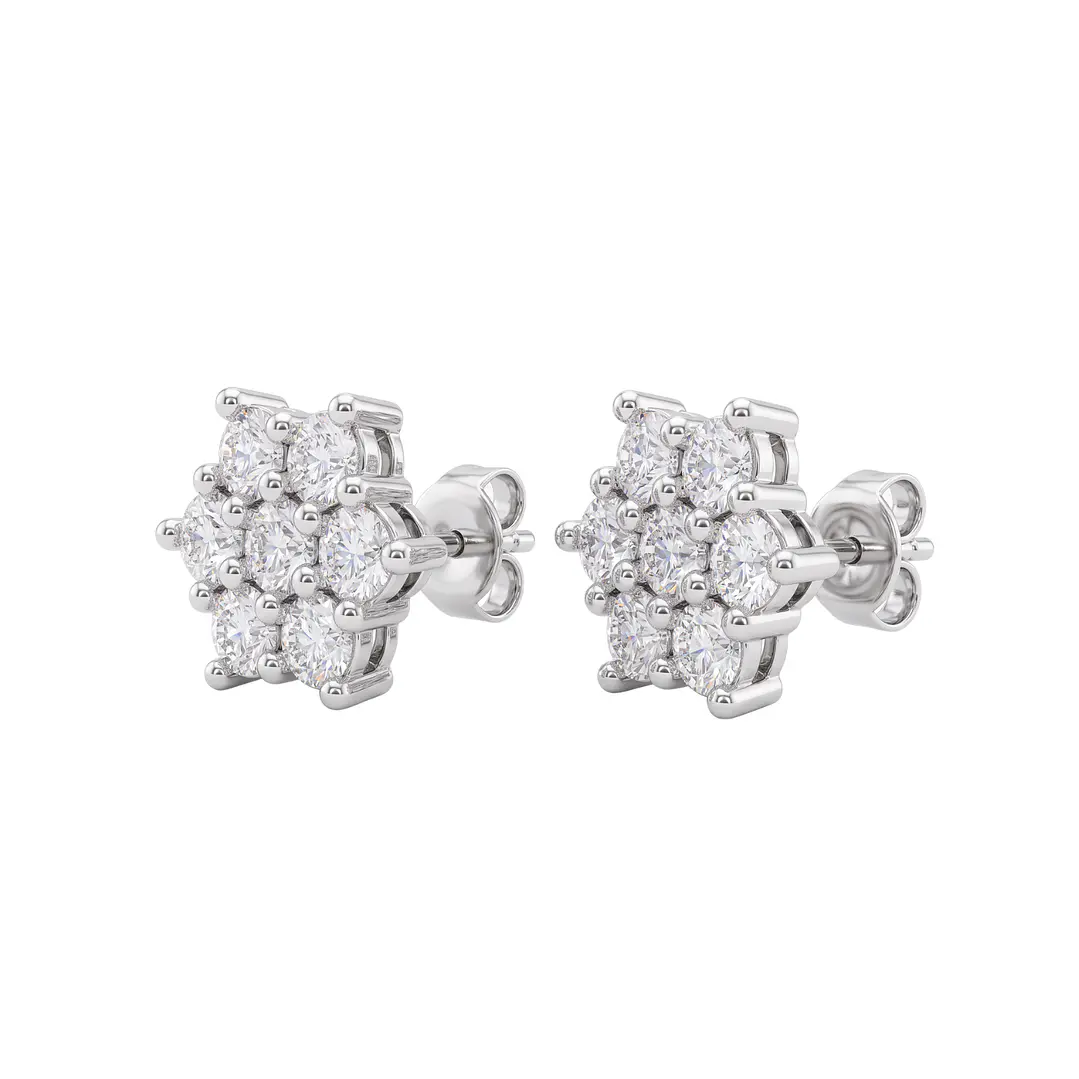 Aros de Plata Esterlina 925 Copo de Hielo Circón 1