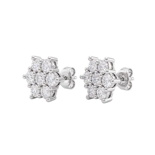 Aros de Plata Esterlina 925 Copo de Hielo Circón