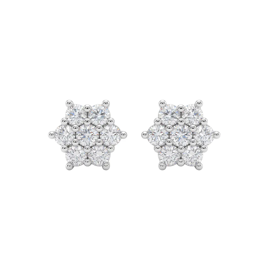 Aros de Plata Esterlina 925 Copo de Hielo Circón 2