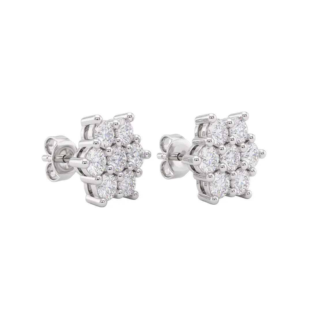 Aros de Plata Esterlina 925 Copo de Hielo Circón 3