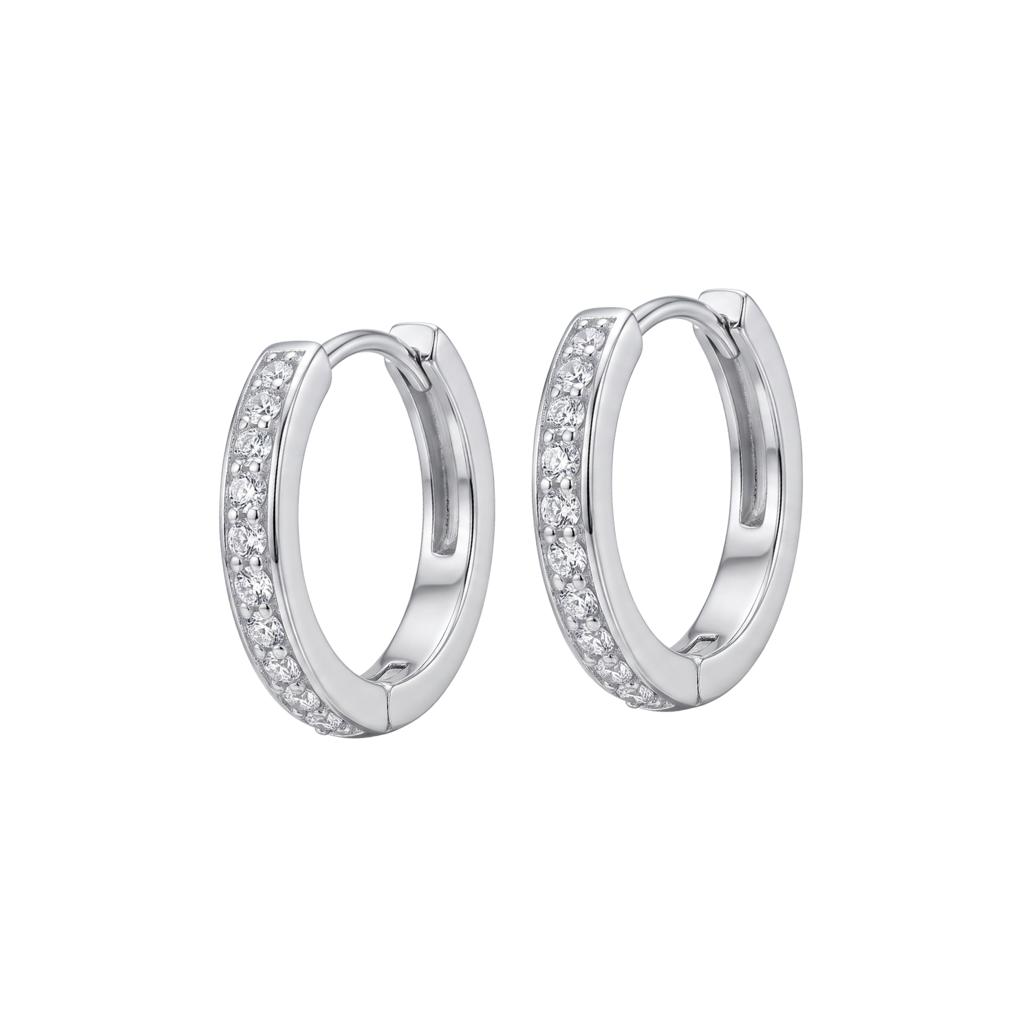 Aros de Plata Esterlina 925 Argollas Circón Riel 1