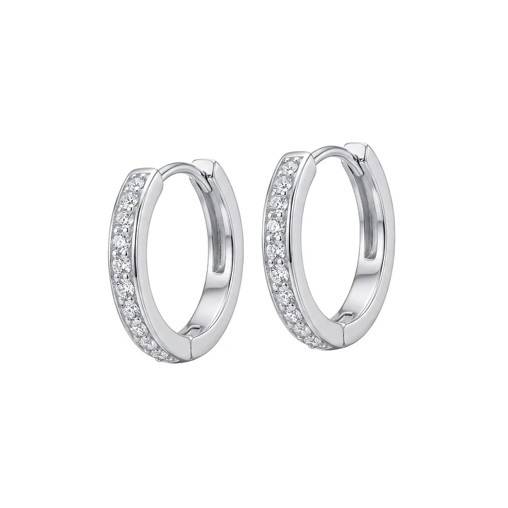 Aros de Plata Esterlina 925 Argollas Circón Riel 1
