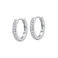 Aros de Plata Esterlina 925 Argollas Circón Riel - Miniatura 1