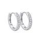 Aros de Plata Esterlina 925 Argollas Circón Riel - Miniatura 2