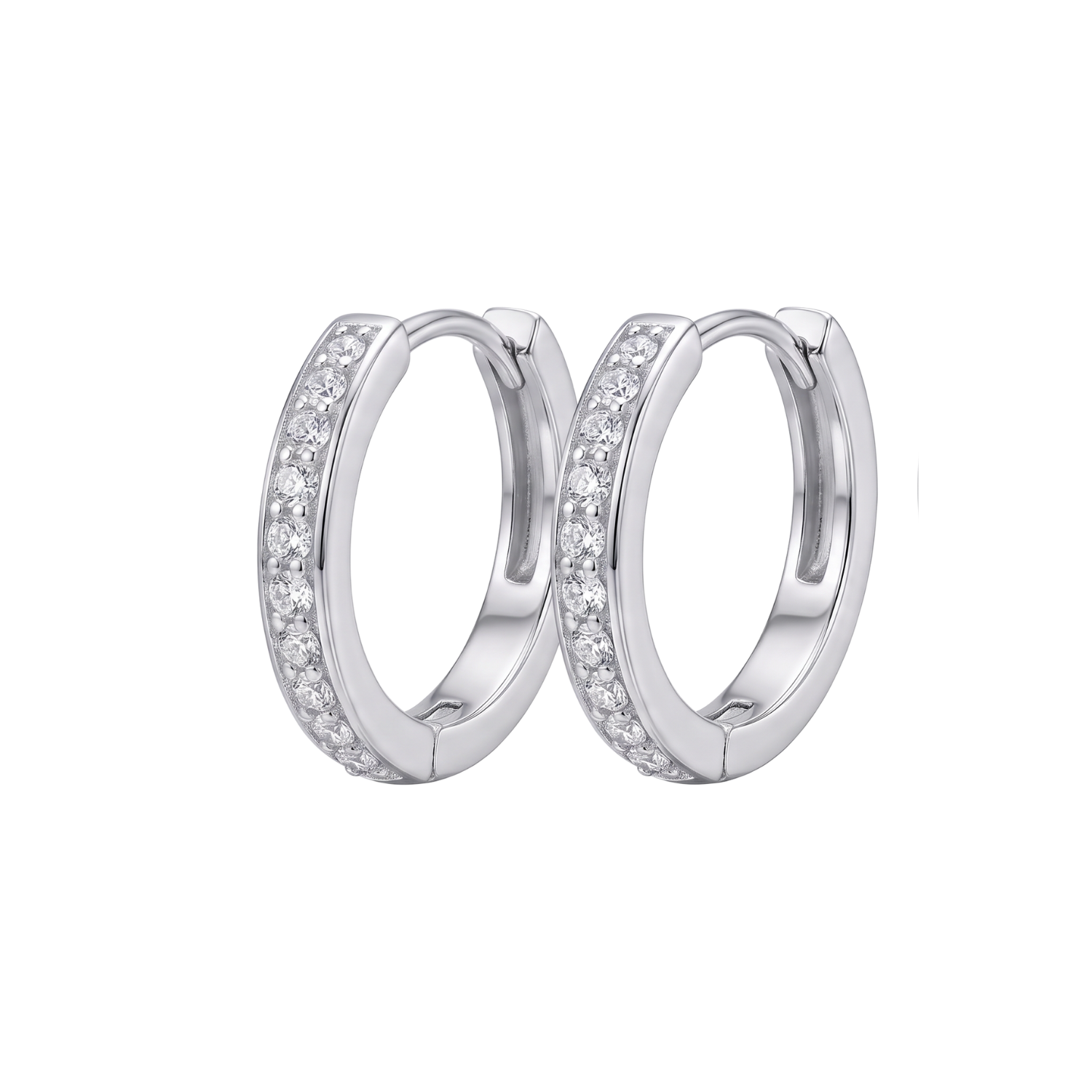 Aros de Plata Esterlina 925 Argollas Circón Riel 3