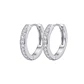 Aros de Plata Esterlina 925 Argollas Circón Riel - Miniatura 3