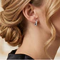 Aros de Plata Esterlina 925 Argollas Circón Riel - Miniatura 4