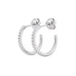 Aros de Plata Esterlina 925 Media Argolla Circón Cintillo - Miniatura 1