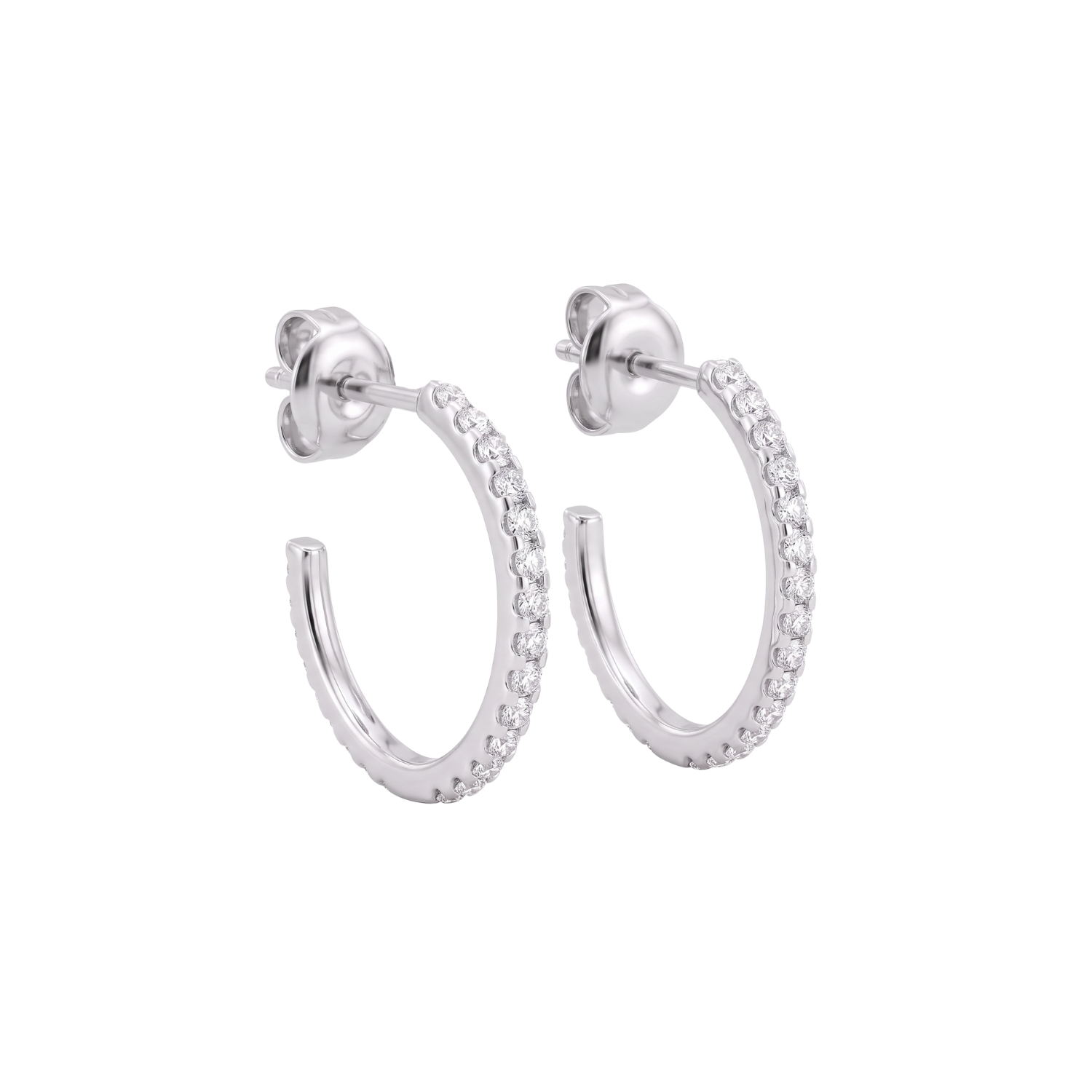 Aros de Plata Esterlina 925 Media Argolla Circón Cintillo 2