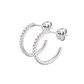 Aros de Plata Esterlina 925 Media Argolla Circón Cintillo - Miniatura 3