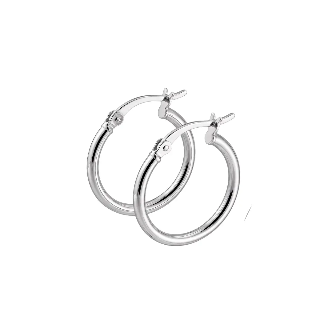 Aros de Plata Esterlina 925 Argollas Lisas Medianas 3