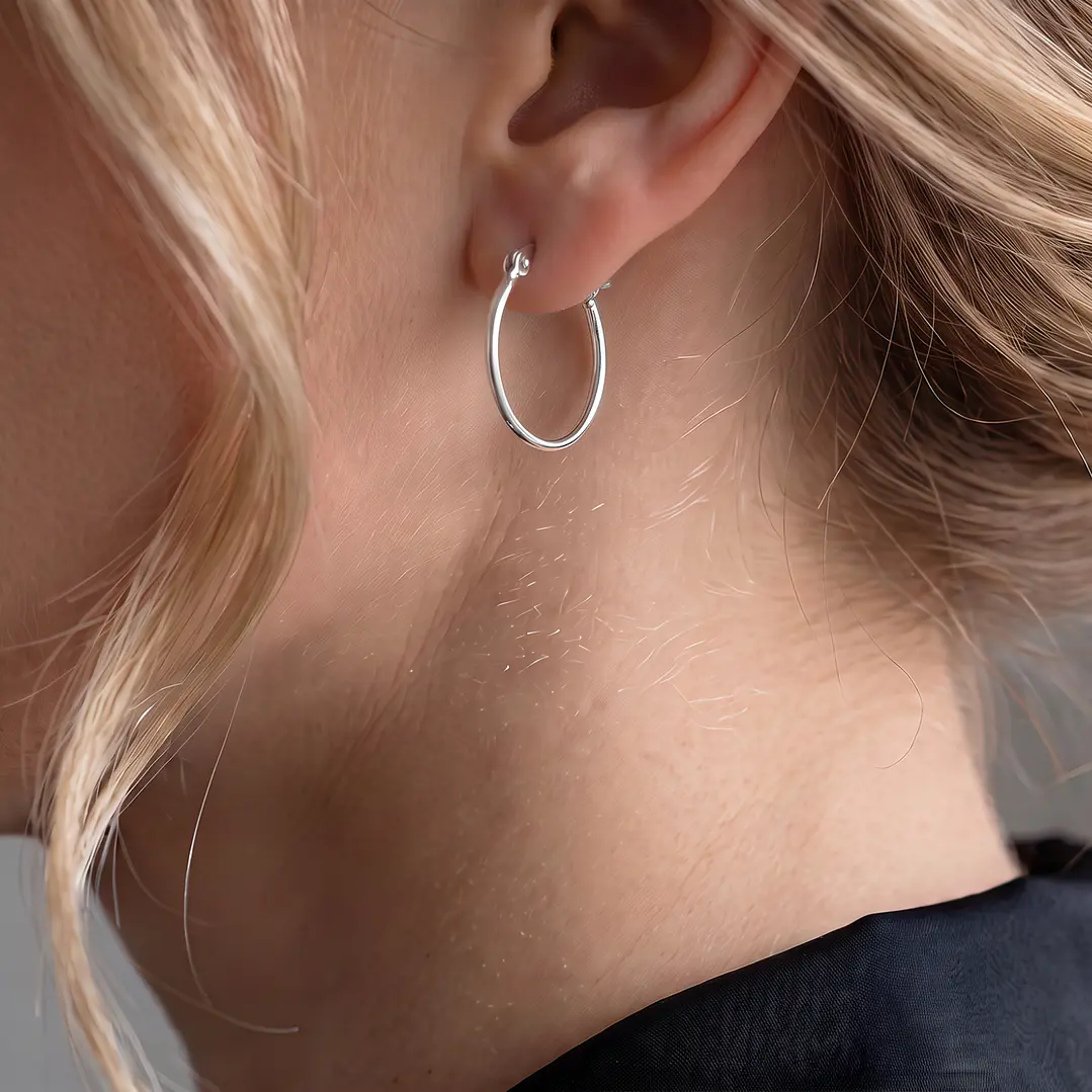 Aros de Plata Esterlina 925 Argollas Lisas Medianas 4