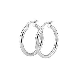 Aros de Plata Esterlina 925 Argollas Lisas Grandes