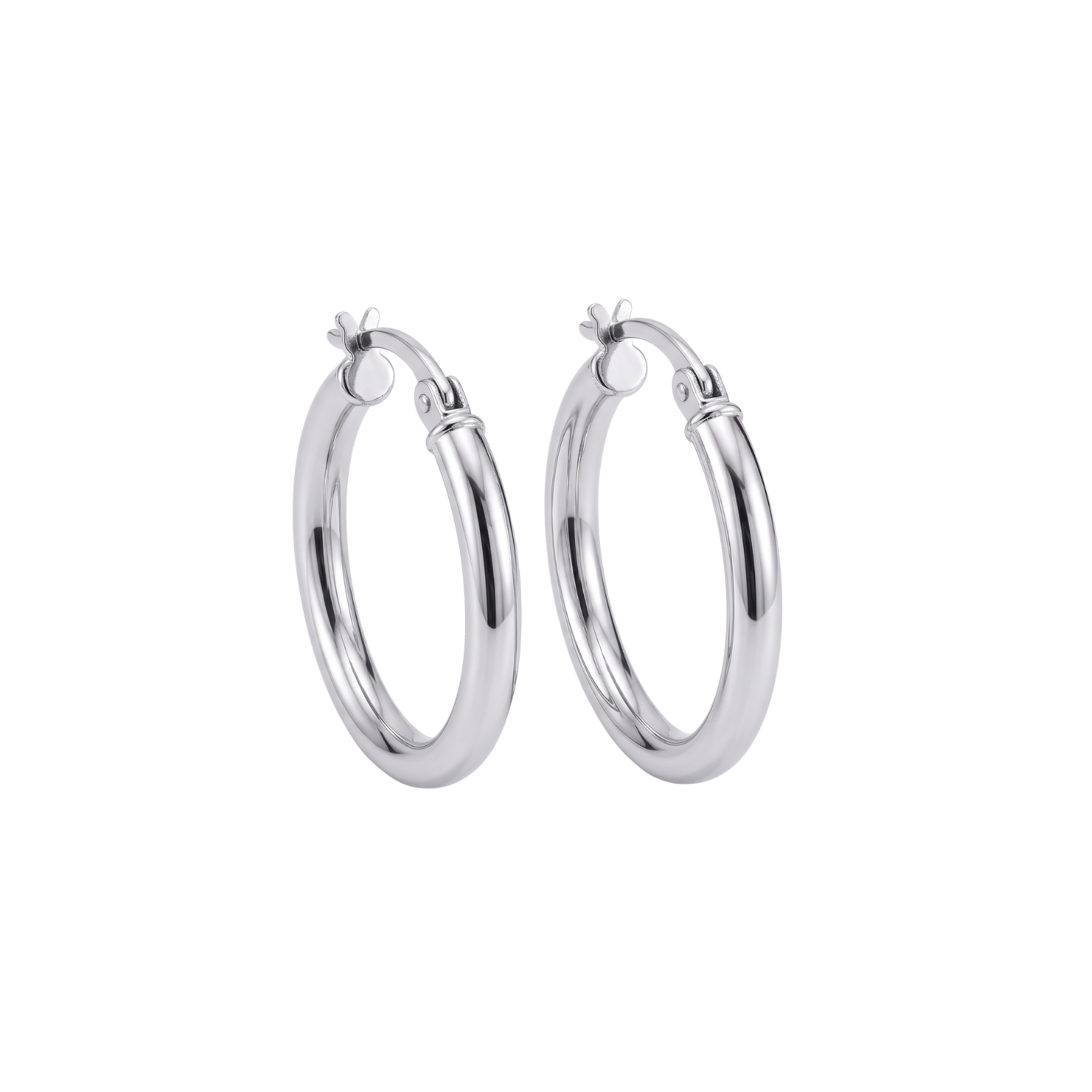 Aros de Plata Esterlina 925 Argollas Lisas Grandes 3