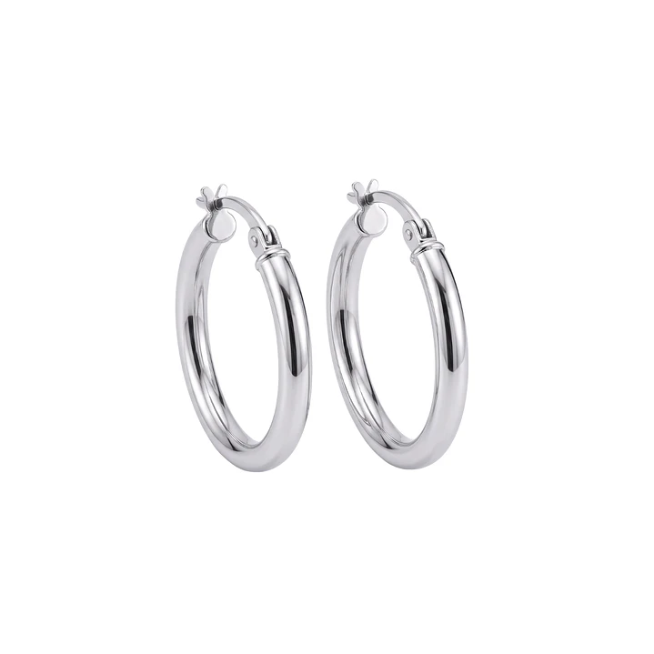 Aros de Plata Esterlina 925 Argollas Lisas Grandes 3