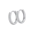 Aros de Plata Esterlina 925 Argolla Circón Cintillo