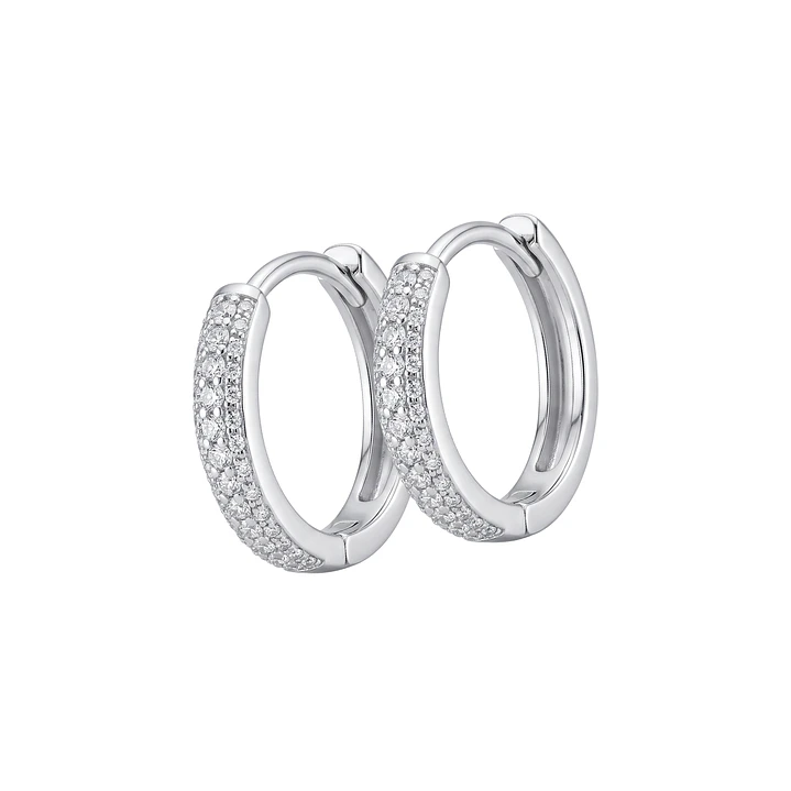 Aros de Plata Esterlina 925 Argolla Circón Cintillo 1