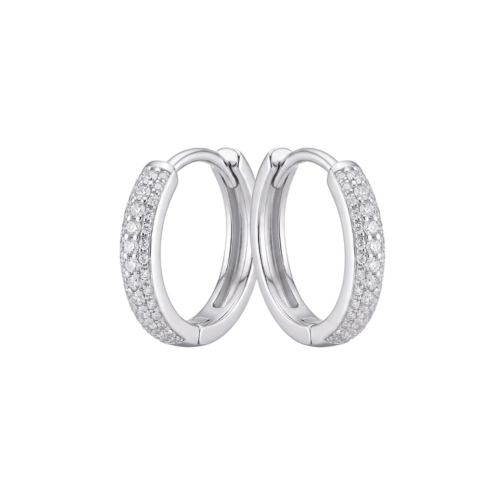Aros de Plata Esterlina 925 Argolla Circón Cintillo 2