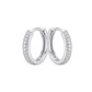 Aros de Plata Esterlina 925 Argolla Circón Cintillo - Miniatura 2