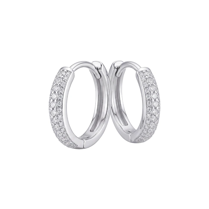 Aros de Plata Esterlina 925 Argolla Circón Cintillo 3