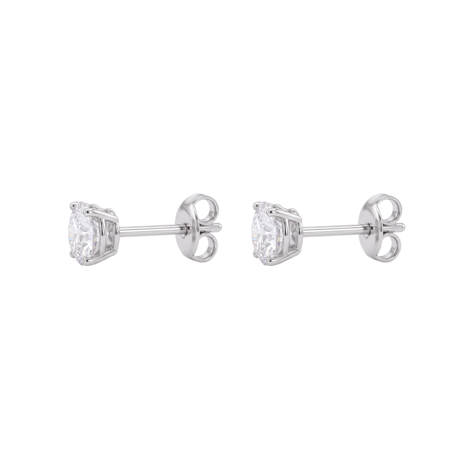 Aros de Plata Esterlina 925 Punto Circón 4 Grifas 5MM 1
