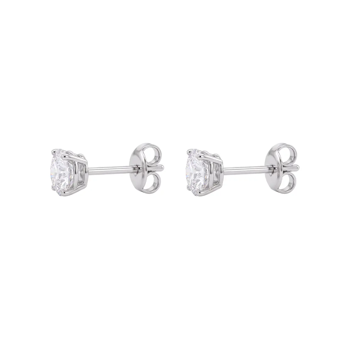 Aros de Plata Esterlina 925 Punto Circón 4 Grifas 5MM 1