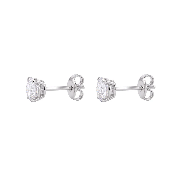 Aros de Plata Esterlina 925 Punto Circón 4 Grifas 5MM 1