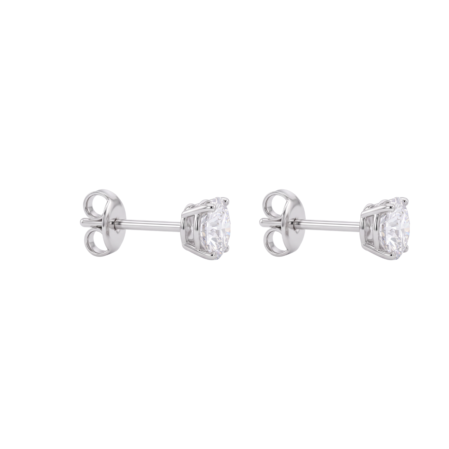 Aros de Plata Esterlina 925 Punto Circón 4 Grifas 5MM 3