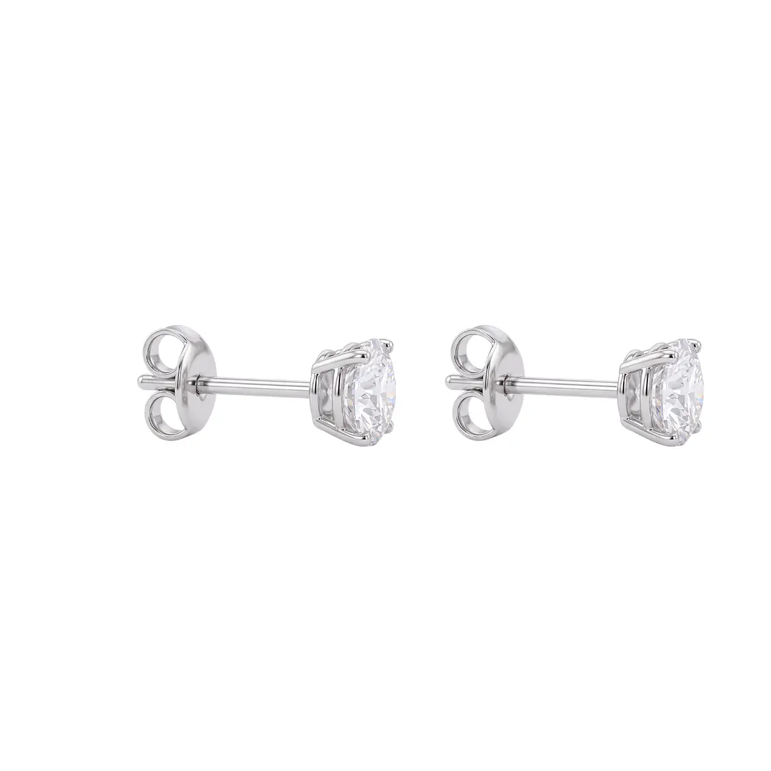 Aros de Plata Esterlina 925 Punto Circón 4 Grifas 5MM 3