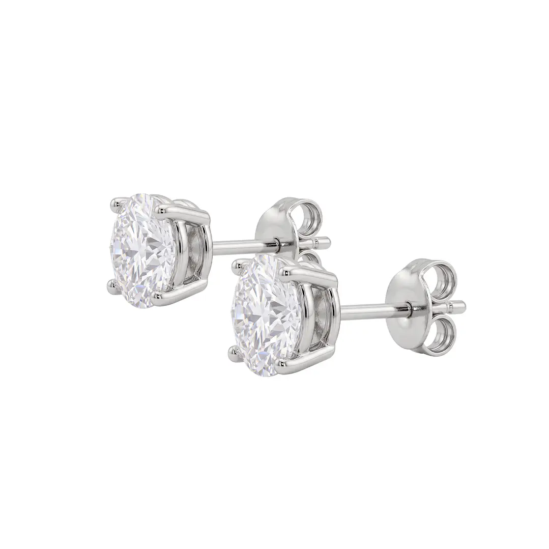 Aros de Plata Esterlina 925 Punto Circón 4 Grifas 7MM 1