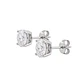Aros de Plata Esterlina 925 Punto Circón 4 Grifas 7MM - Miniatura 1