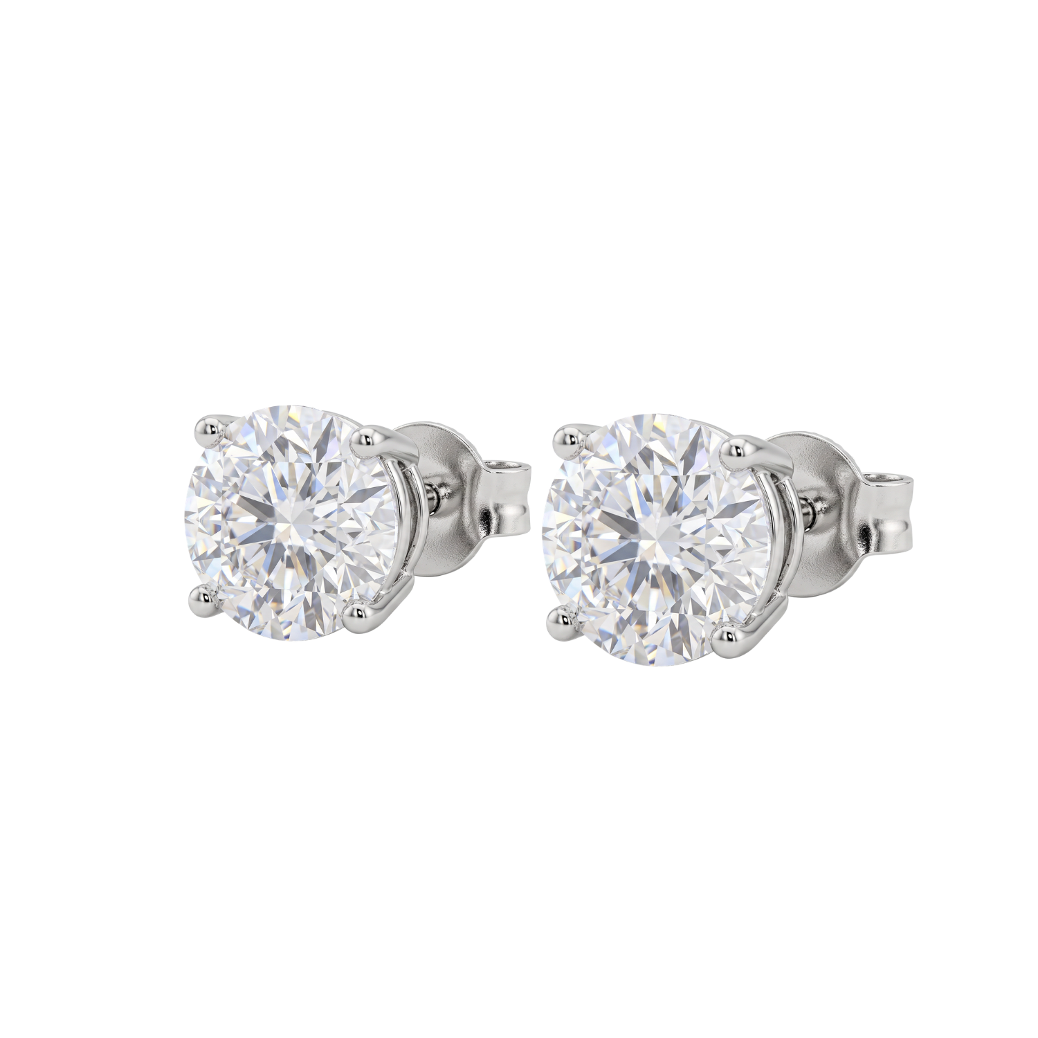 Aros de Plata Esterlina 925 Punto Circón 4 Grifas 7MM 2