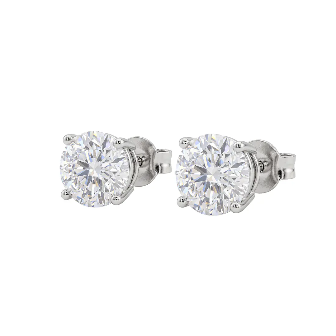 Aros de Plata Esterlina 925 Punto Circón 4 Grifas 7MM 2