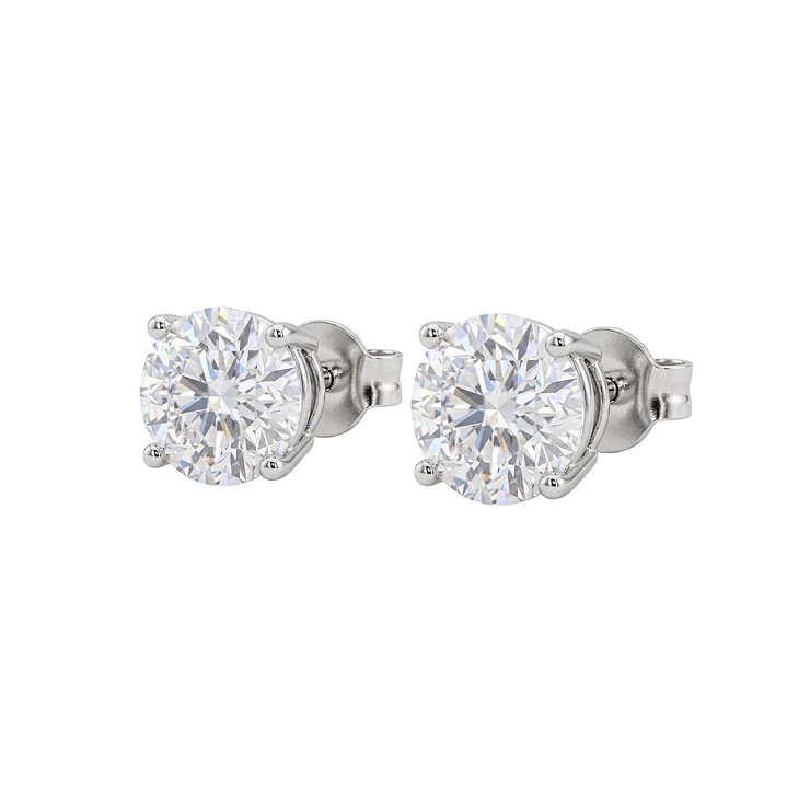 Aros de Plata Esterlina 925 Punto Circón 4 Grifas 7MM 2
