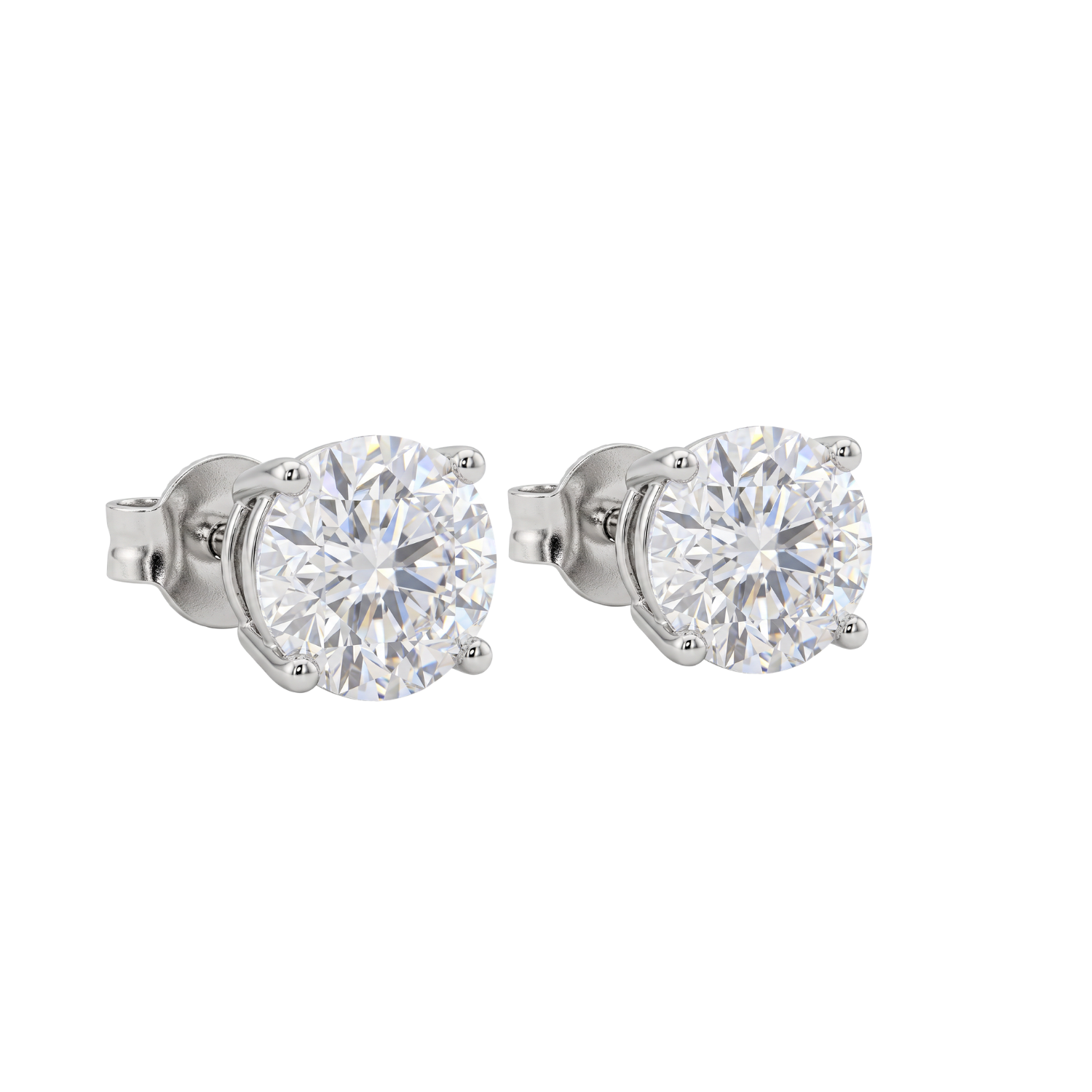 Aros de Plata Esterlina 925 Punto Circón 4 Grifas 7MM 3