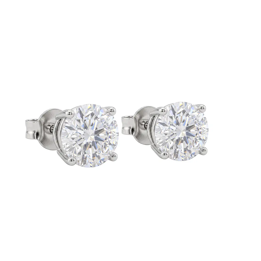 Aros de Plata Esterlina 925 Punto Circón 4 Grifas 7MM 3