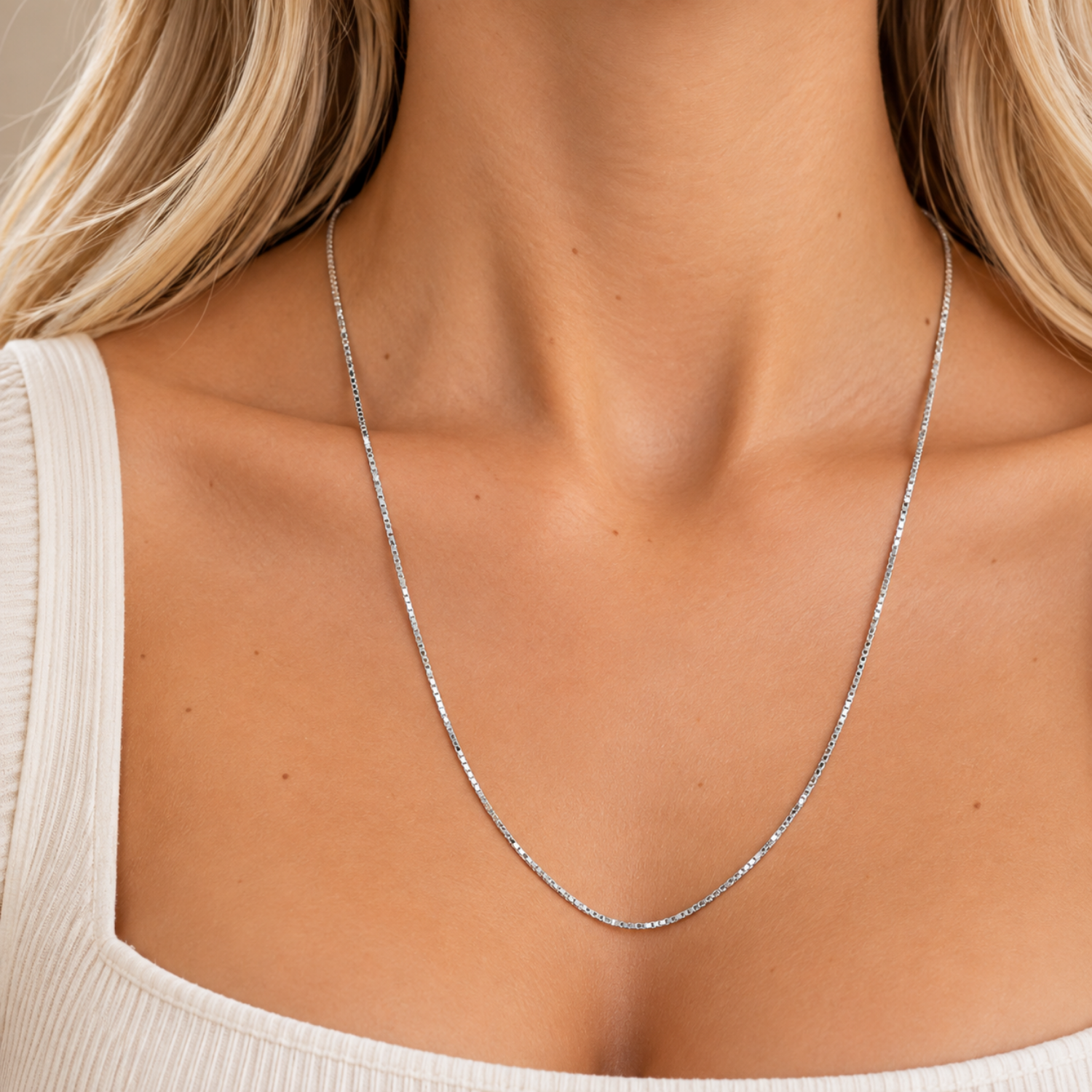 Cadena de Plata Esterlina 925 Box 1,3gr Larga 4