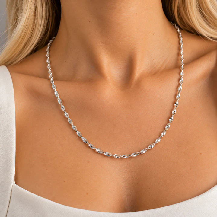 Cadena de Plata Esterlina 925 Espiral Ligera 4