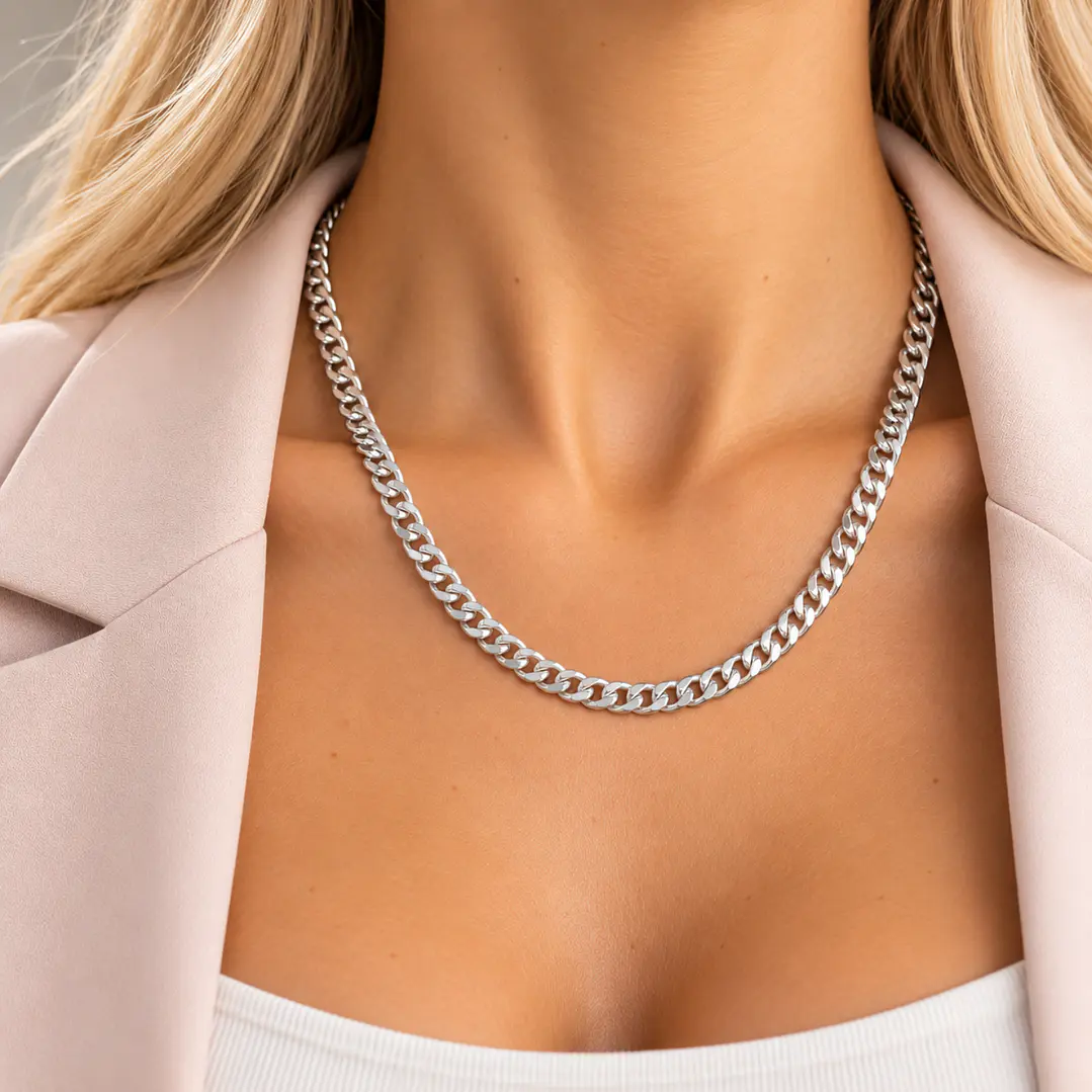 Cadena de Plata Esterlina 925 Cartier 4MM Ancho 4