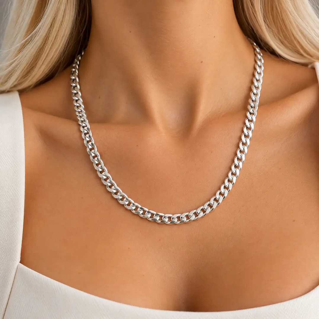 Cadena de Plata Esterlina 925 Cartier 6MM Ancho 4