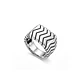 Anillo de Plata Esterlina 925 Relieve en Zig-Zag Masculino - Miniatura 2